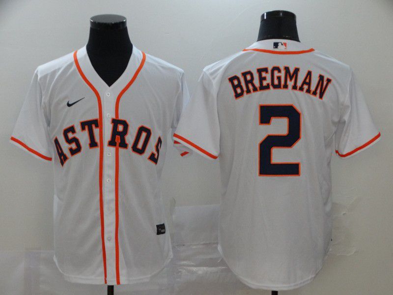Men Houston Astros 2 Bregman White Nike Game MLB Jerseys